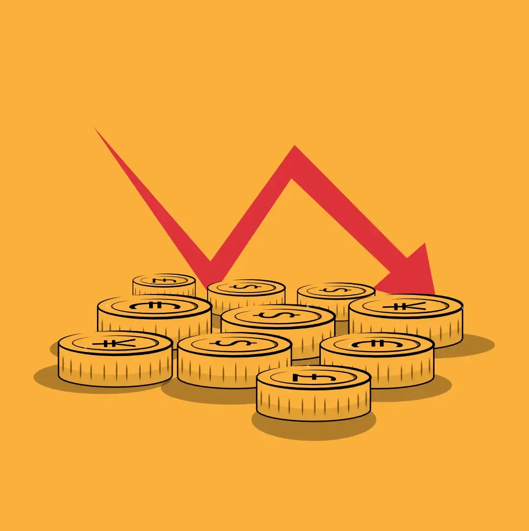 stock market down illustration